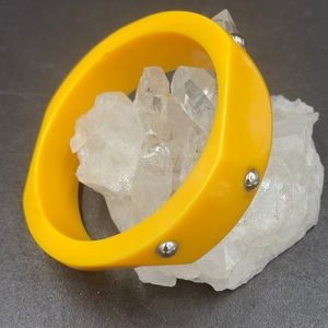 Vintage Beveled Butterscotch Lucite Bracelet Studs